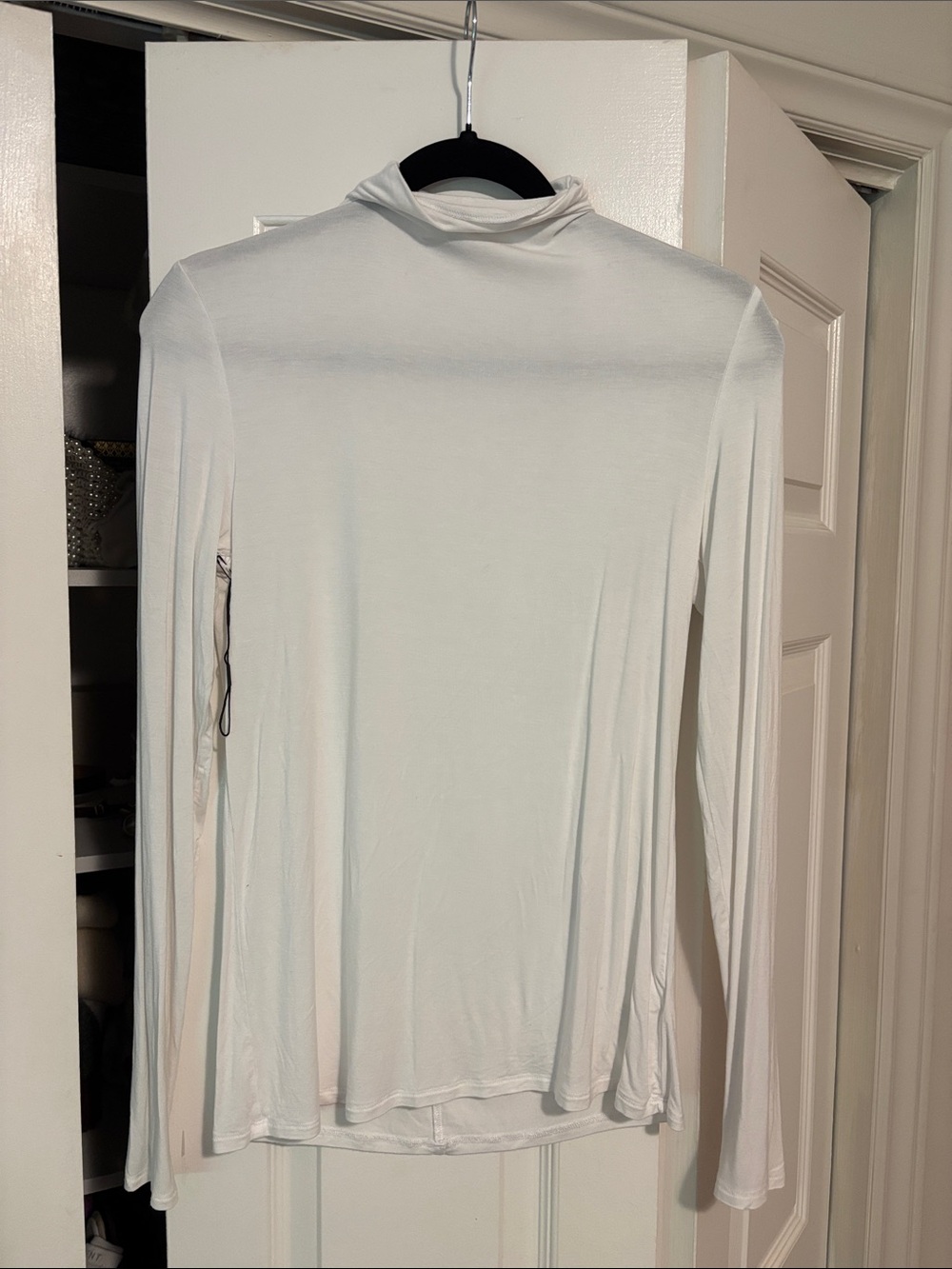 Babaton size medium Long Sleeve Mock Neck Top - White